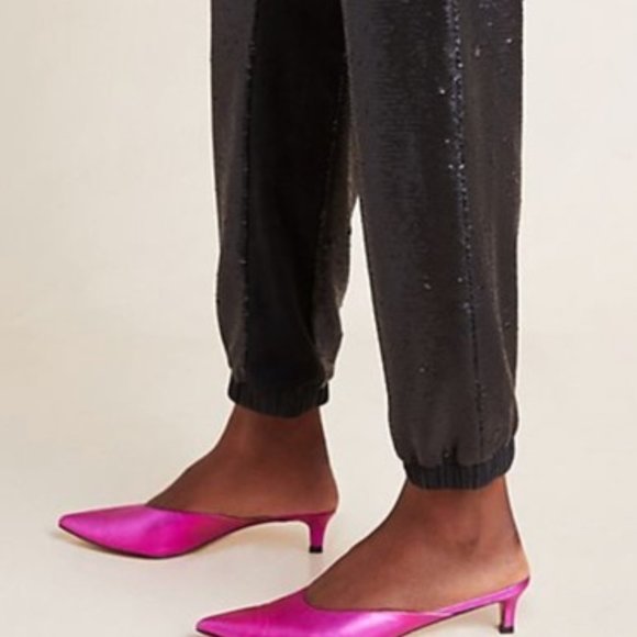 Anthropologie Sequined Maria Joggers Black Sequin Medium - Picture 3 of 16